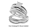 Stunning Micro Pave 10K. White Gold 3 Pc. Genuine Diamond Wedding Set for Him and Her