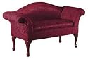 Delmar Rolled arm Settee Burgundy Damask 54"w