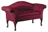 Delmar Rolled Arm Settee, BURGUNDY DAMASK, 54-inch W