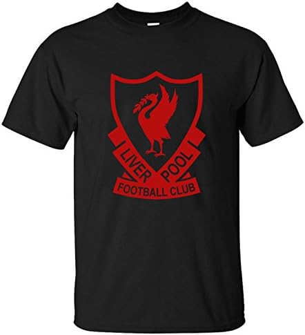 XADIO Men's Liverpool FC Crest 1980's Large Liver Logos Short Sleeve T-shirt black L