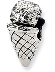 Sterling Silver Ice Cream Cone Charm Bead Fits Pandora Chamilia Biagi Bracelet