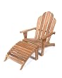 Teak Furniture Gallery TGL100 Adirondack Chair with Footstool