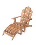 Teak Furniture Gallery TGL100 Adirondack Chair with Footstool