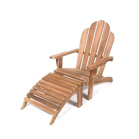 Teak Furniture Gallery TGL100 Adirondack Chair with Footstool