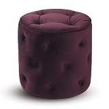 Purple Velvet Avenue Six Curves Round Tufted Ottoman (Multiple Finishes) Purple Velvet Avenue Six Curves Round Tufted Ottoman (Multiple Finishes)