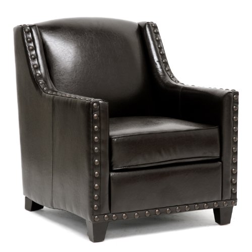 Baxton Studio Wallace Modern Club Chair, Dark Brown