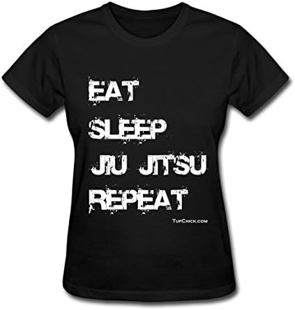 Tuf Chick Women's Eat Sleep Jiu Jitsu Repeat T-shirt XL Black