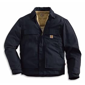 Carhartt Mens Quilted Flame Resistant Jacket LT Dk Navy - FRJ003 by Carhartt