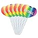 Rainbow Heart Love Set of 6 Cupcake Picks Toppers Decoration I Love Heart Sports Hobbies Se-St - Softball