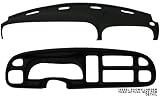 ABS Molded Dash Cap Skin Cover Overlay for 98-01 Dodge Ram 1500 (BLACK w/2.5 Guage Bezel)