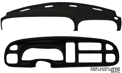 ABS Molded Dash Cap Skin Cover Overlay for 98-01 Dodge Ram 1500 (BLACK w/2.5