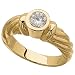 14K Yellow Gold Twisted Solitaire Diamond Ring