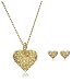 Buckley Ladies Gold Pave Heart Pendant & Earring Set