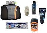 Men's Toiletry Travel Kit, Includes: Lewis N' Clark Packing Cube (BLACK), Dr. Fresh Toothbrush With