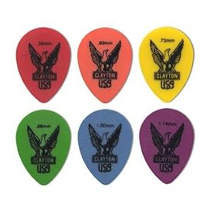 12 Clayton Delrin Small Teardrop 1.14mm Picks by 