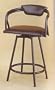 "R" Style Retro Bar Stool/Stools in Satin Black Frame and 24"H Vinyl Seat (Set of 2)