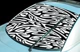 Exterior Mounted Solid Vinyl Visorscapes - Tribal Art-Black 'N White 66 x 12