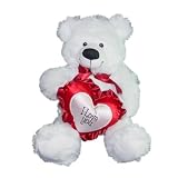 Valentine Bear White Says "I Love You" 16 Inches Tall