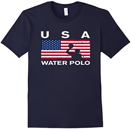 Men's Games 2016 American Flag Water Polo T-Shirt  Small Navy