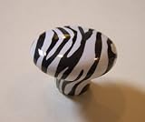 Zebra Animal Print Ceramic Cabinet Drawer Pull Knob