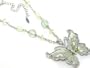 Green Enameled Crystal Butterfly Beaded Adjustable Chain Necklace