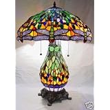 Advanced Sale Discounted for This American Made Stained Glass Dragonfly Stained Glass Tiffany Table Lamp Lamps with Lit Base-this Is Lifetime International Authentic Products-make Sure to Click on More Buying Choices 3 New From $149.99 to Be Able to Purchase From Our Shopping Cart( Lifetime International Inc Cart) We Are Not Associated with : Ck Stained Glass