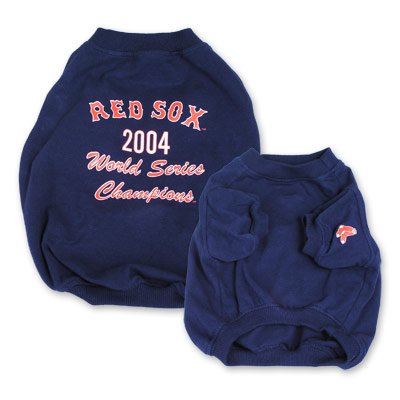 Boston Red Sox Baseball Dog Puppy Pet 2004 Championship Shirt MEDIUM Officially Licensed MLB