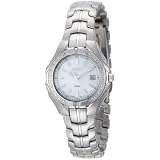 Diamond Dial Watch, Seiko Womens Silver-Tone White Mother Of Pearl Dial 22 Diamonds Watch