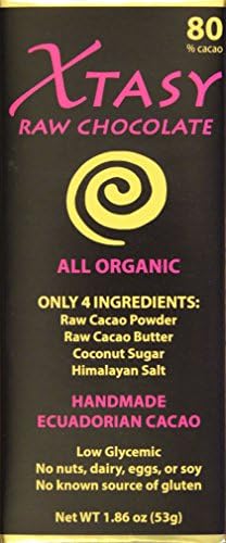 Xtasy Raw Chocolate Bar, 80% cacao, 1.86 oz