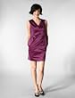 Robert Rodriguez Satin V-Neck Dress in Fuchsia