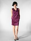 Robert Rodriguez Satin V-Neck Dress in Fuchsia