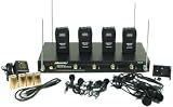 Hisonic VHF 4-channel Wireless Microphone System with 4 lapels & 4 headsets, HS8100