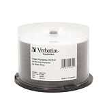 Verbatim DVD+R 4.7GB 8X DataLifePlus White Thermal Printable, Hub Printable 50pk Spindle