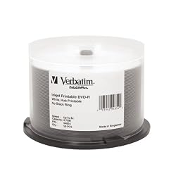 Verbatim DVD+R 4.7GB 8X DataLifePlus White Thermal Printable, Hub Printable 50pk Spindle
