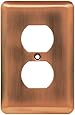 Brainerd 64112 Stamped Steel Round Single Duplex Outlet Wall Plate / Switch Plate / Cover, Antique Copper