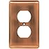Brainerd 64112 Stamped Steel Round Single Duplex Outlet Wall Plate / Switch Plate / Cover, Antique Copper