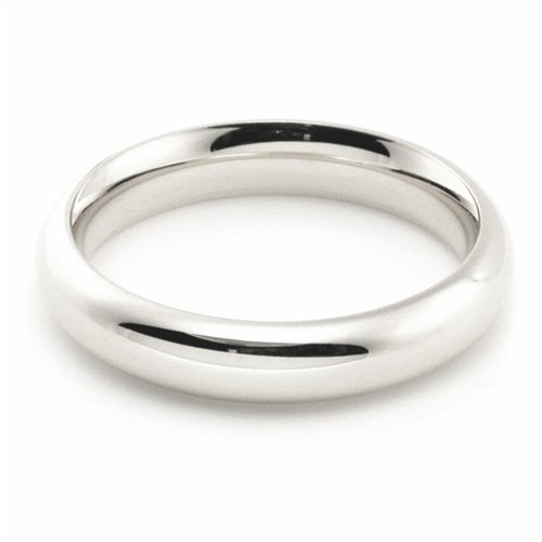 14K White Gold Wedding Bands 4mm comfort-fit light