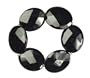 Faceted Black Onyx and Gold Beaded Stretch Bracelet, 8"