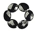 Faceted Black Onyx and Gold Beaded Stretch Bracelet, 8"