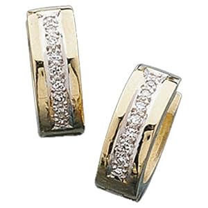Two Tone Chichi Diamond Hinged Fashion Earrings