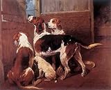 Hounds By A Stable Door by John Emms - Fine Art Print / Poster - 28.75 x 23.00