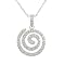 14K White Gold and Diamond Swirl Pendant