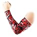 COOLOMG (One Piece) Youth Compression Arm Sleeve UV Protection Digital Camo Red Black XXS