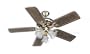 Clairion Comfort Plus 46-Inch Air Cleaning Ceiling Fan with Light Kit, Oak/Brass