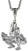 Sterling Silver 1 7/16 (37 mm) Diamond Cut Baseball Catcher Pendant