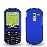 Blue Rubberized Snap-On Hard Skin Case Cover for Samsung Restore M570 Phone ....