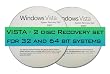 Windows Vista System Recovery 2 disk Set for 32bit & 64bit Systems - Live Boot CD/DVD (compatible: Home Basic, Home Premium, Business, & Ultimate)