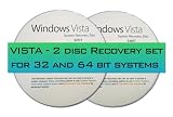 Windows Vista System Recovery 2 disk Set for 32bit & 64bit Systems - Live Boot CD/DVD (compatible: Home Basic, Home Premiu...