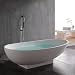 71" Kaya Freestanding Resin Tub - No Overflow - White Matte Finish