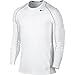 Nike New Men's Pro Cool Fitted L/S Shirt White/Matte Silver/Black Small